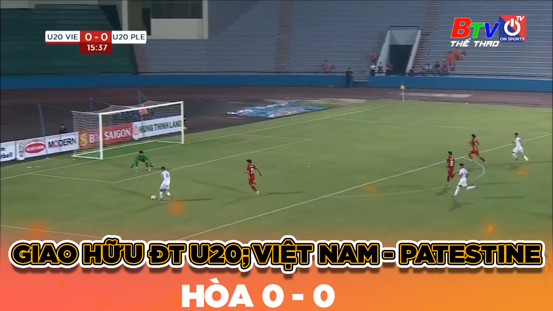 Giao hữu ĐT U20 Việt Nam – ĐT U20 Palestine: Hòa không bàn thắng